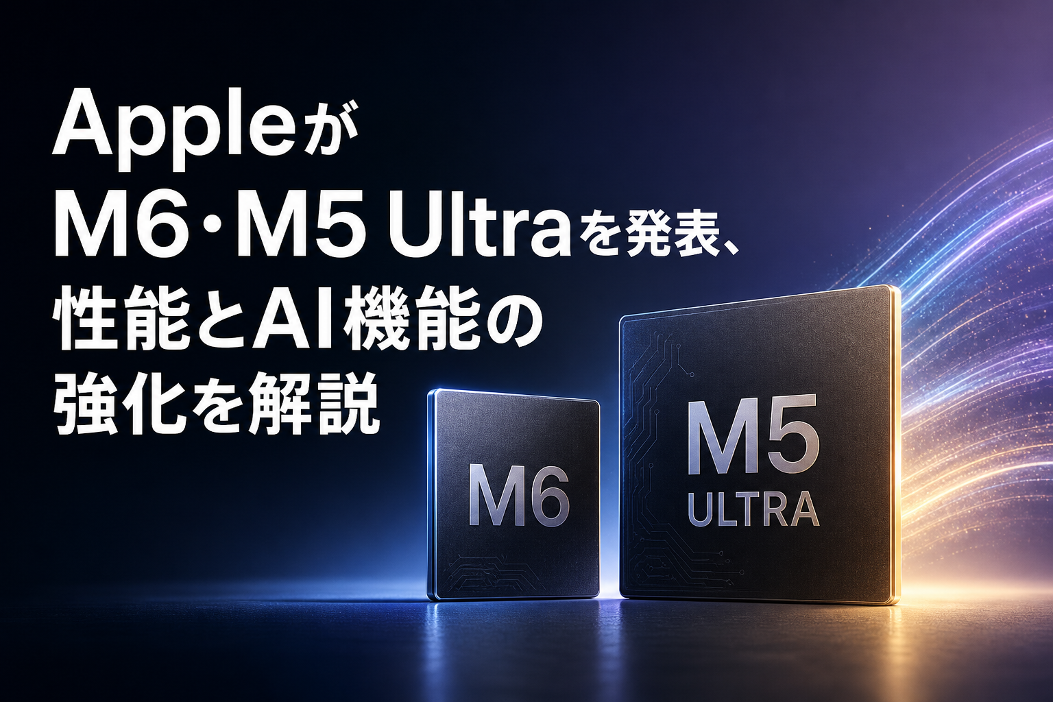 AppleがM6・M5 Ultraを発表、性能とAI機能の強化を解説のアイキャッチ画像